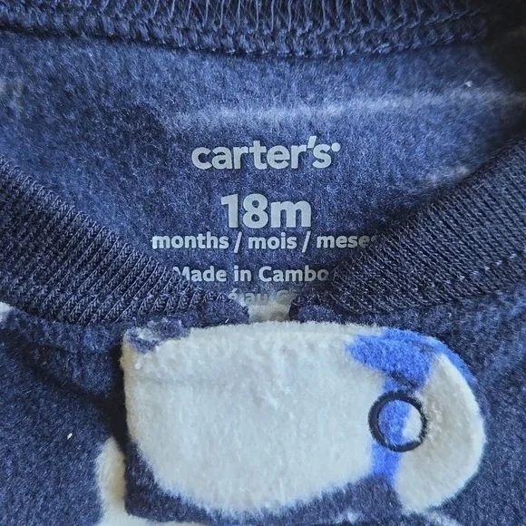 Carter's fleece sleeper, 18 months, nwt - Picture 3 of 5